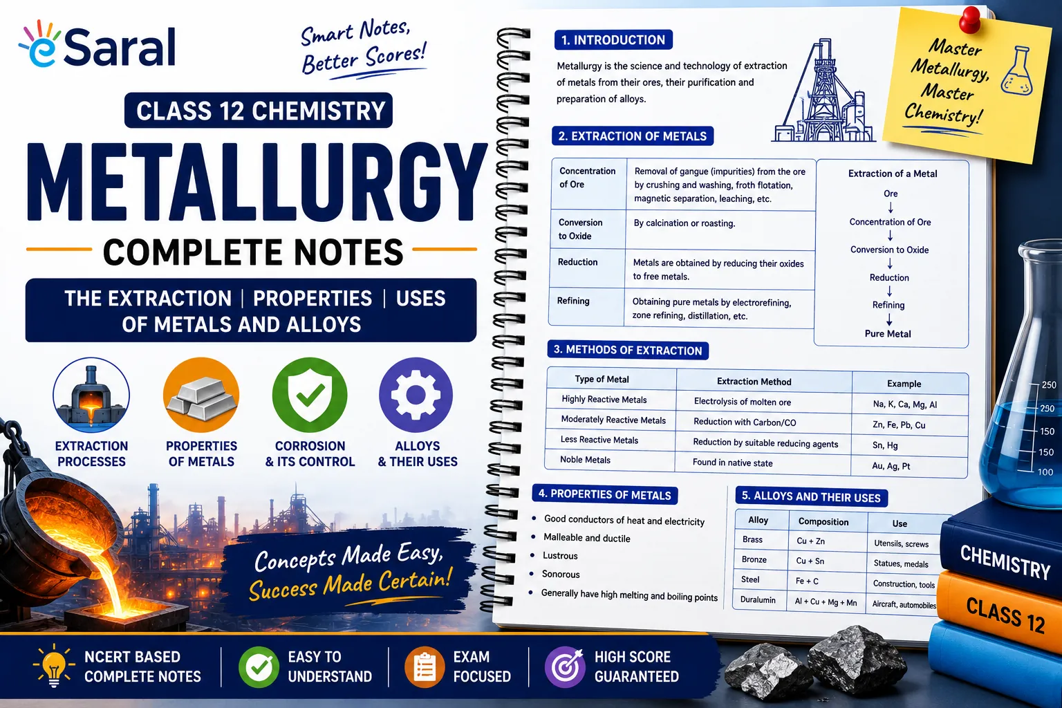 Metallurgy  Notes for Class 12, IIT JEE & NEET